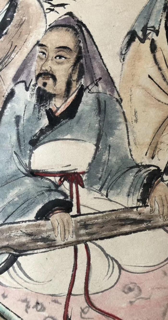 傅抱石听琴图作品