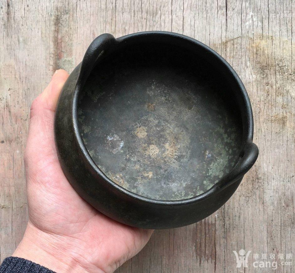 清代 原生态 蟹壳青 冲天耳 宣德炉