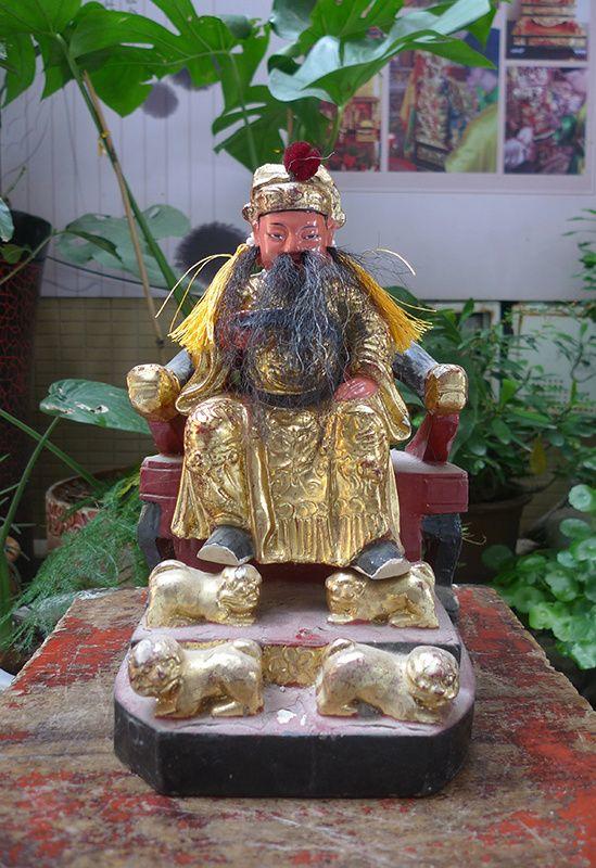 25厘米樟木雕 漆线雕 李府王爷 李府千岁 李王爷