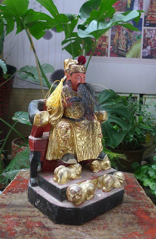 25厘米樟木雕 漆线雕 李府王爷 李府千岁 李王爷