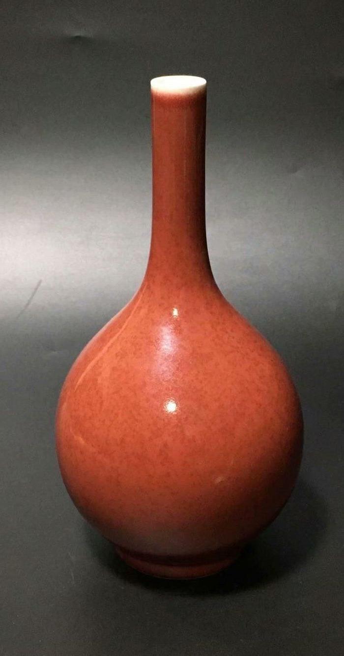 大清雍正年制豇豆红爽瓶