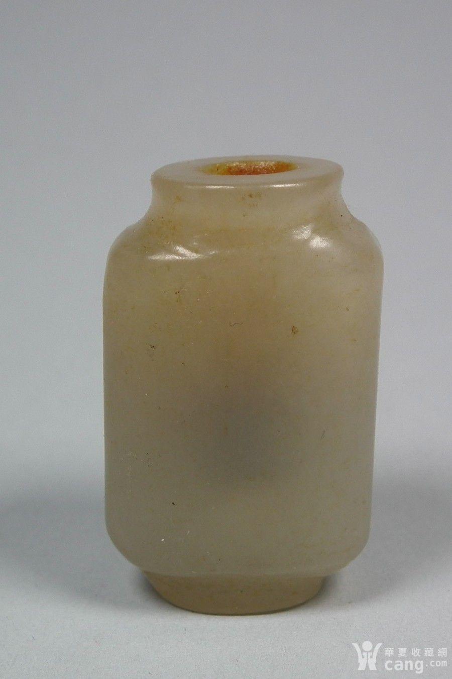 老和田青白玉带青色小玉瓶