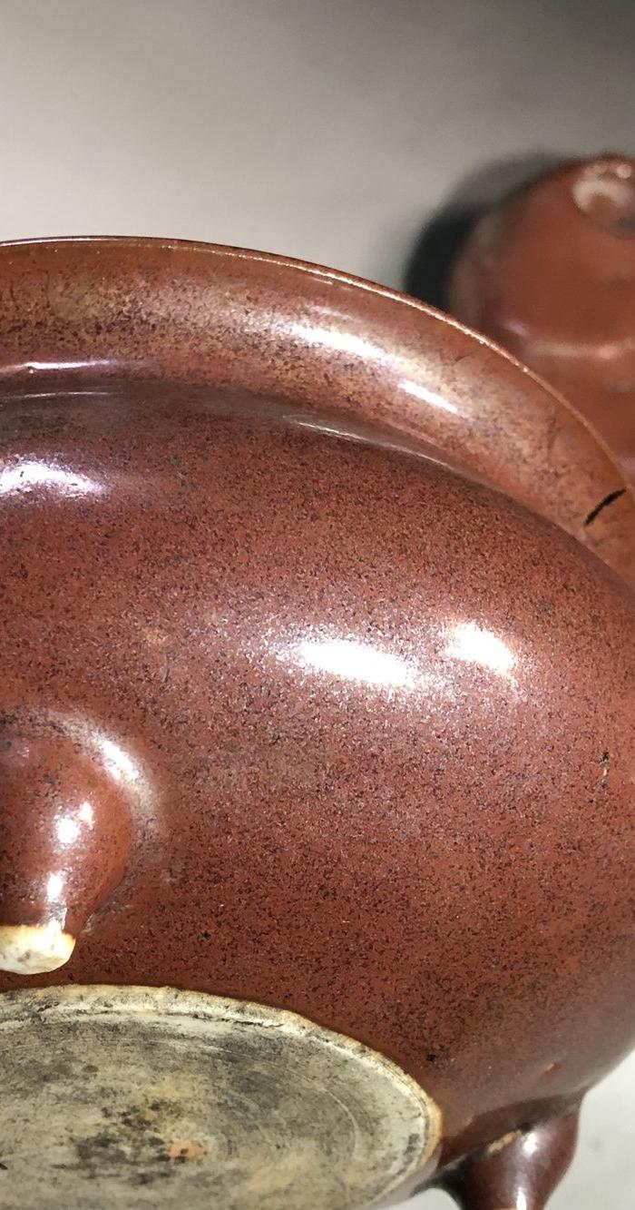 清代紫金釉香炉