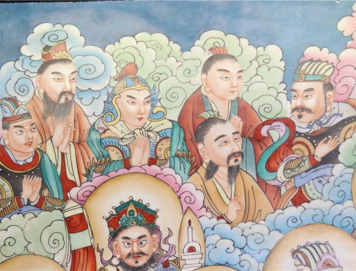 灵山说法图瓷板