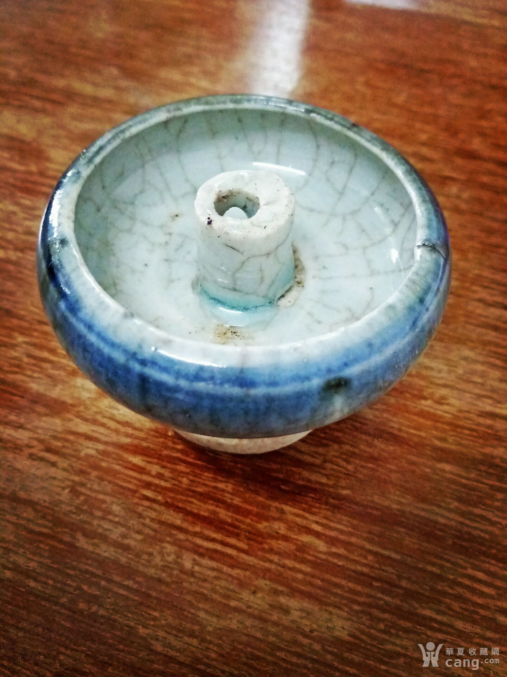 明代早期哥釉青花油灯_鉴定频道_华夏收藏网