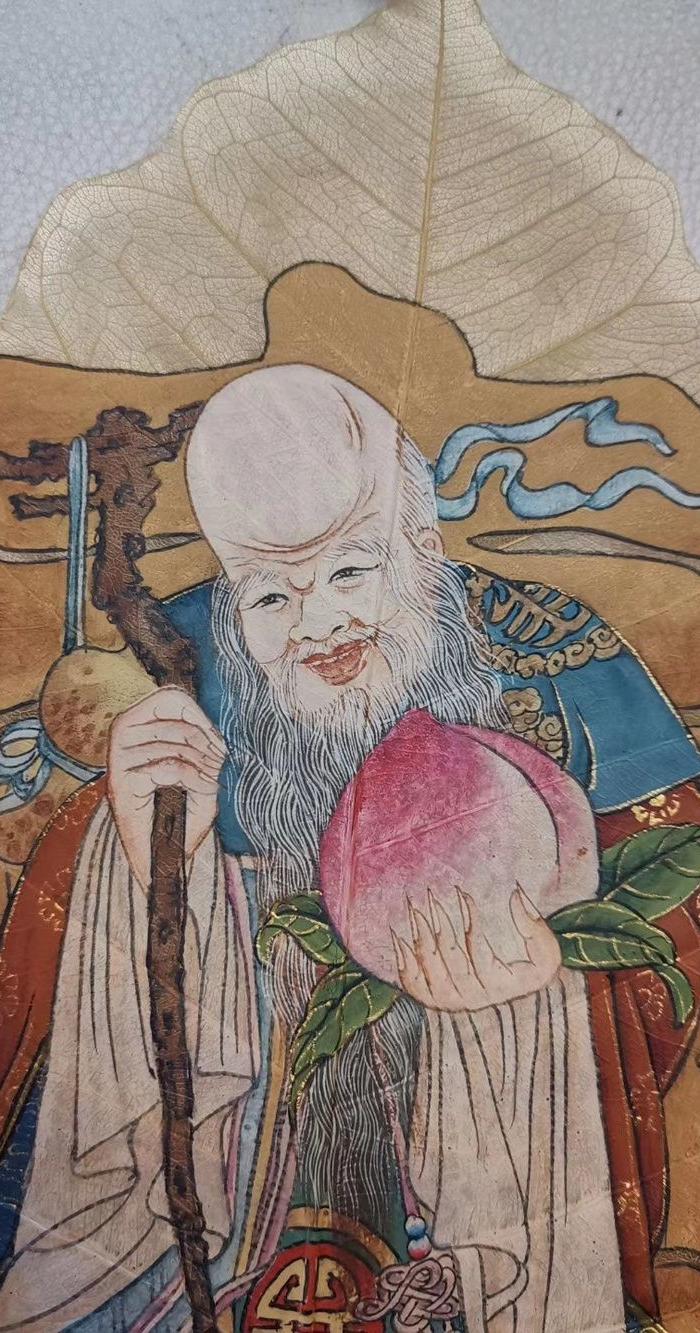 张大千菩提叶你了佛