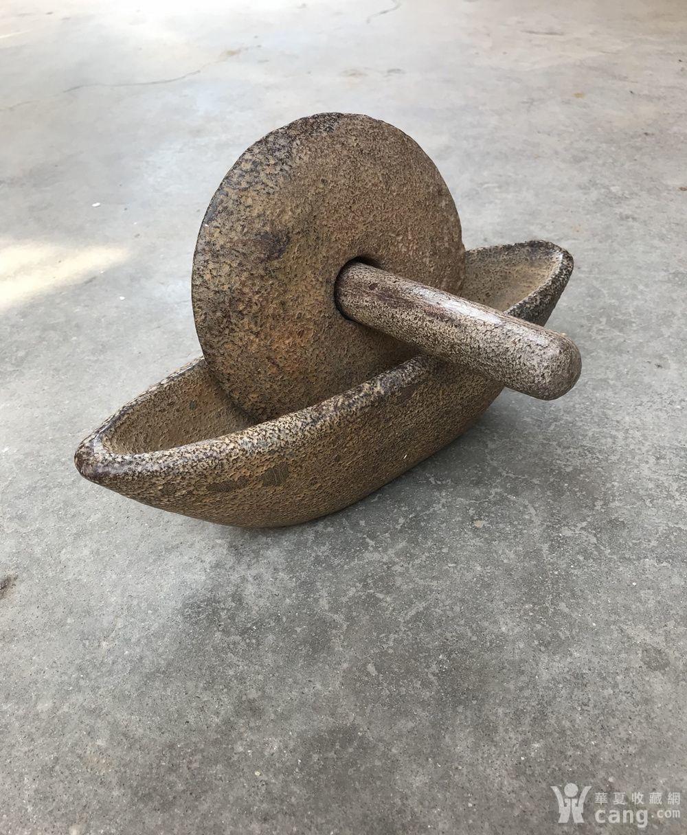 收来的西汉时期石器陨石药碾子 中草药碾磨器