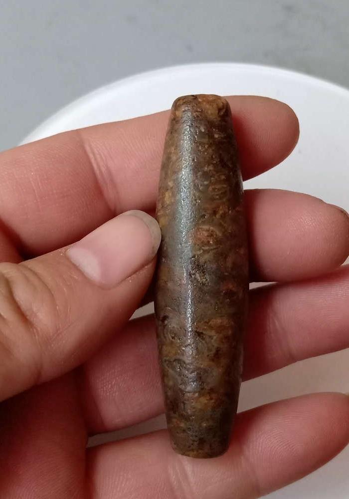 下乡收的藏传老法螺天珠挂件