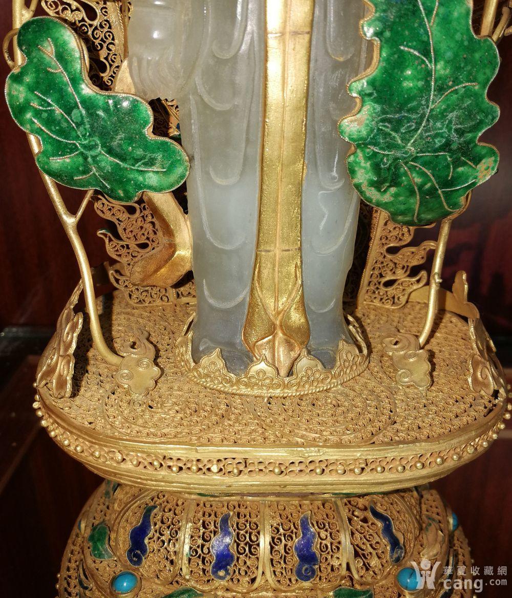 银拉丝鎏金观音像