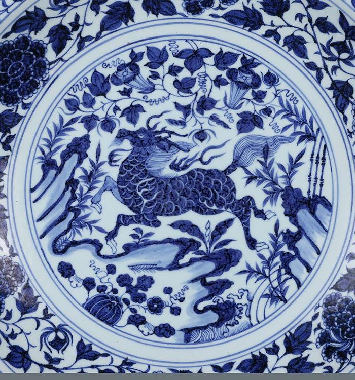 元青花麒麟纹大盘