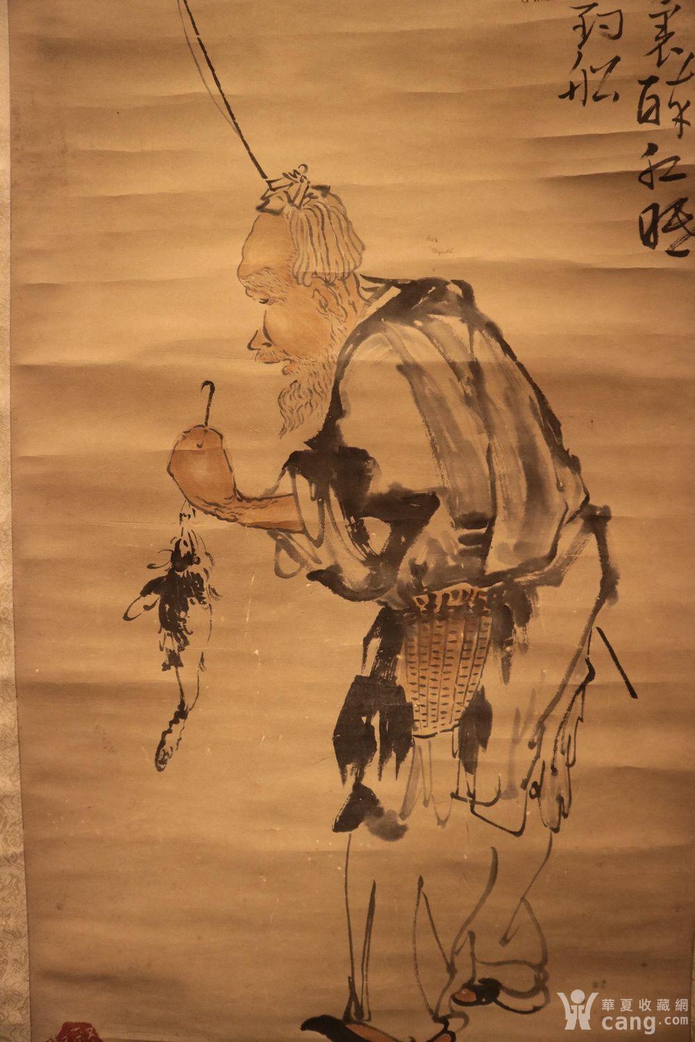 黄慎渔翁立轴
