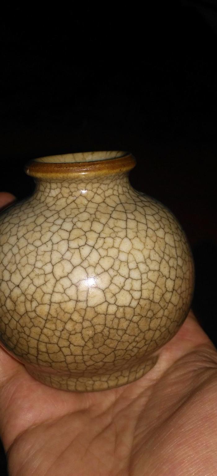 清代乾隆哥釉水盂