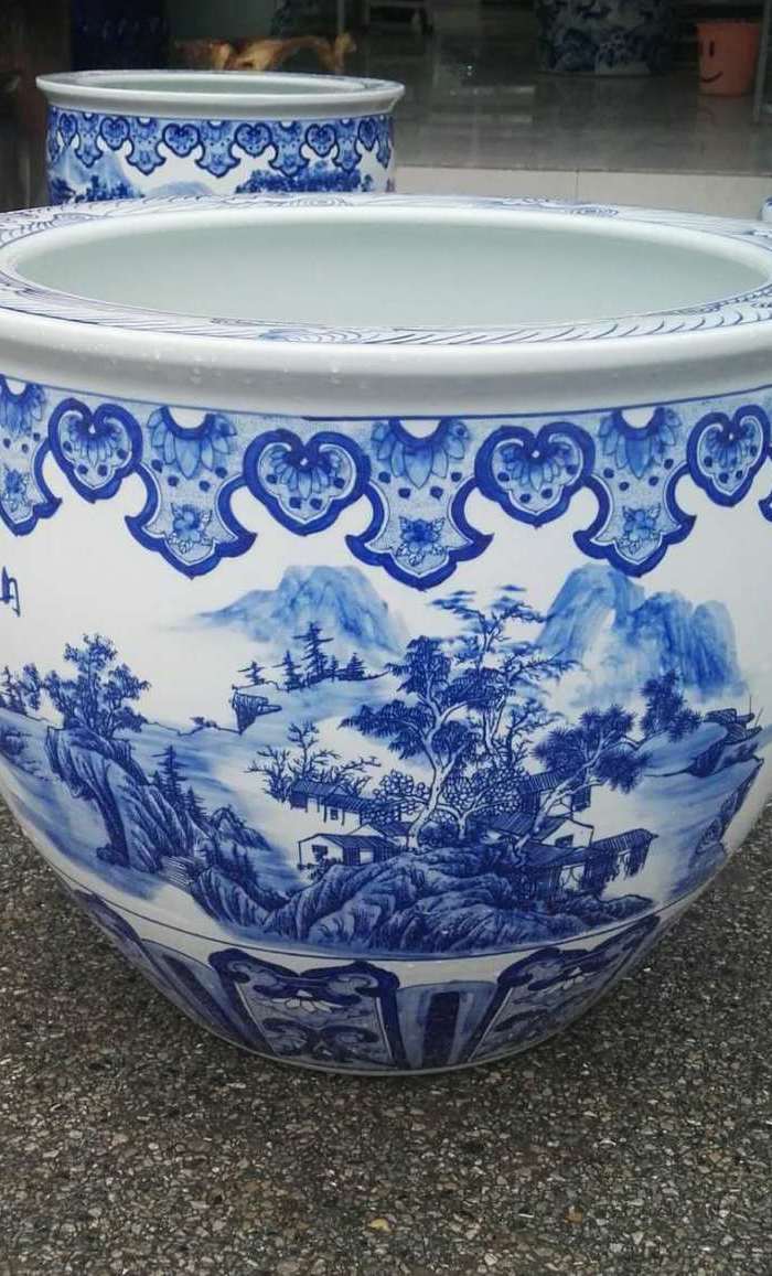 景德镇青花陶瓷大缸 手绘陶瓷鱼缸大缸