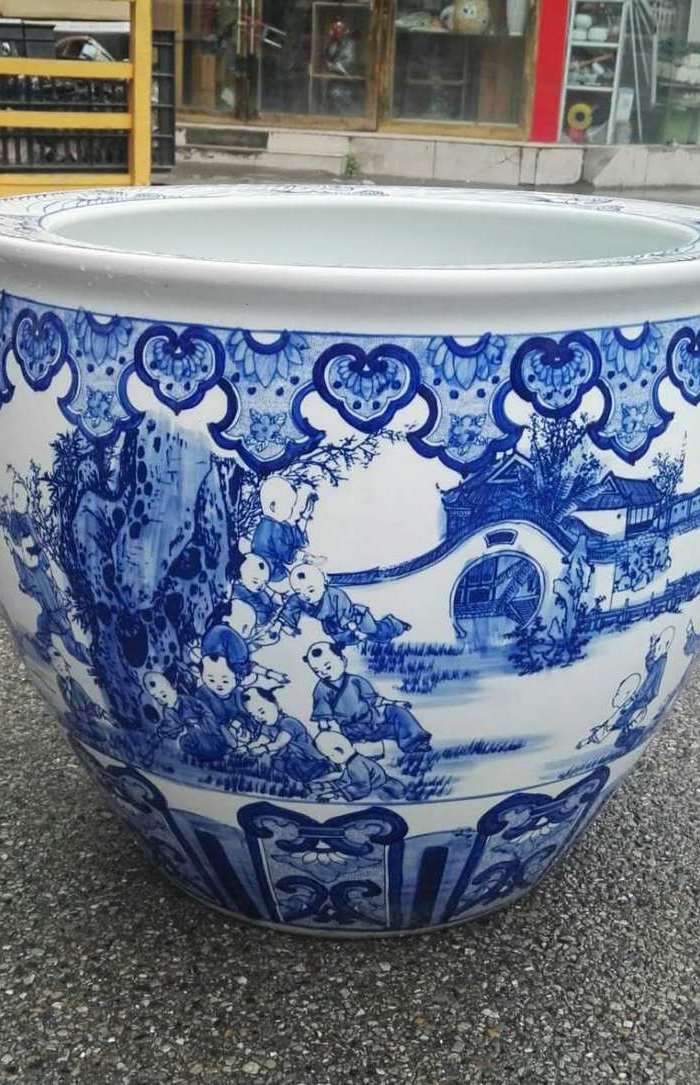 景德镇青花陶瓷大缸 手绘陶瓷鱼缸大缸