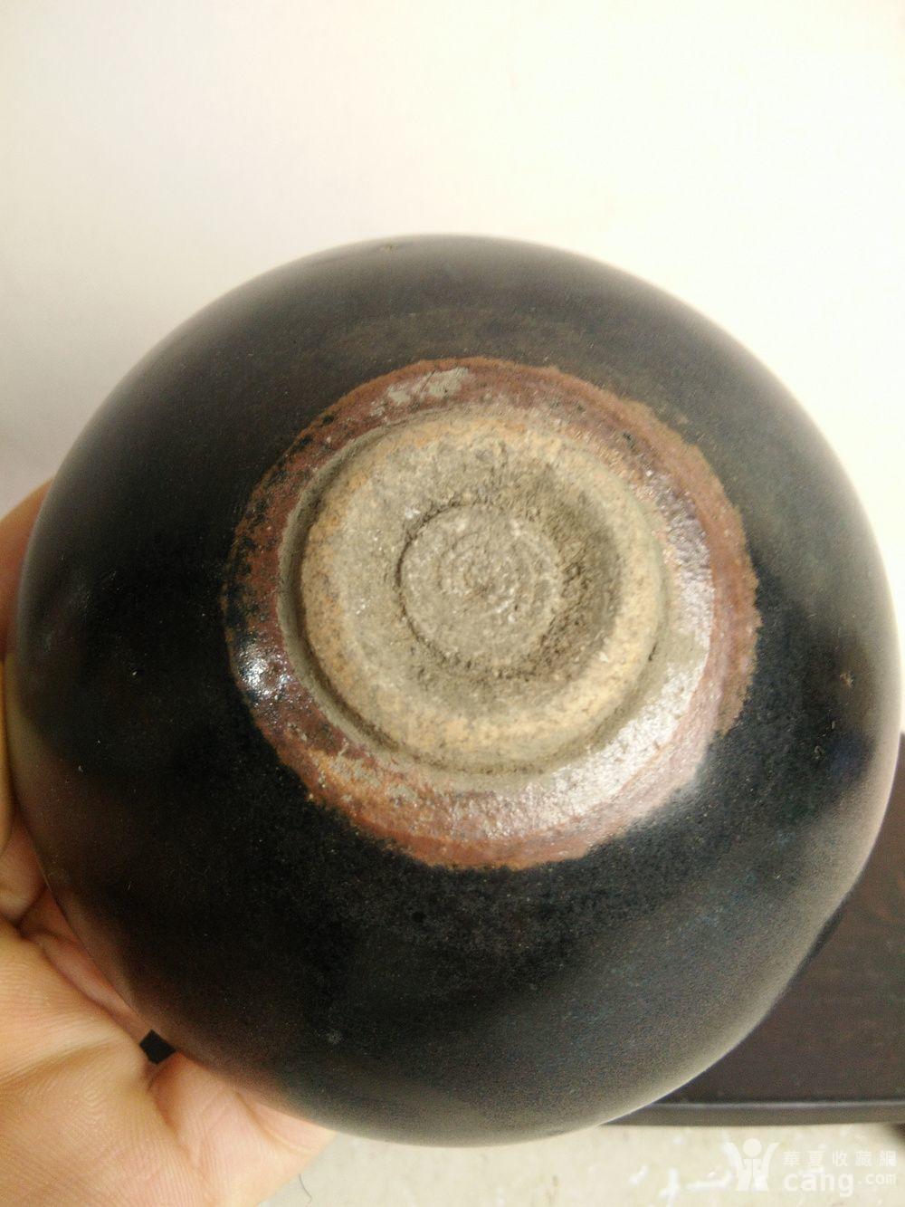 宋 吉州窑 黑釉树叶碗