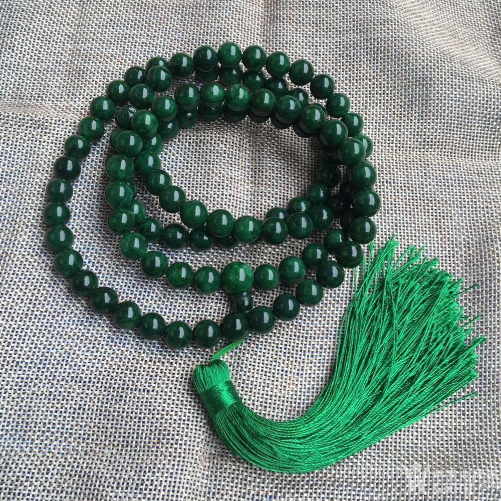 天然翡翠干青铁龙生圆珠108颗项链佛珠包邮 8mm