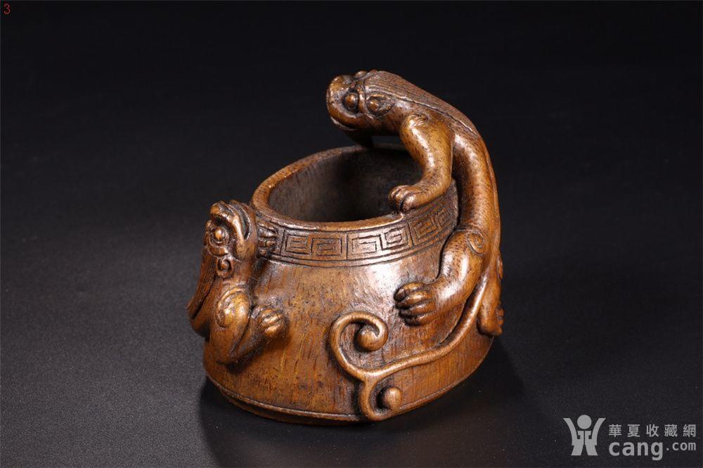 竹雕螭虎随形文房水盂