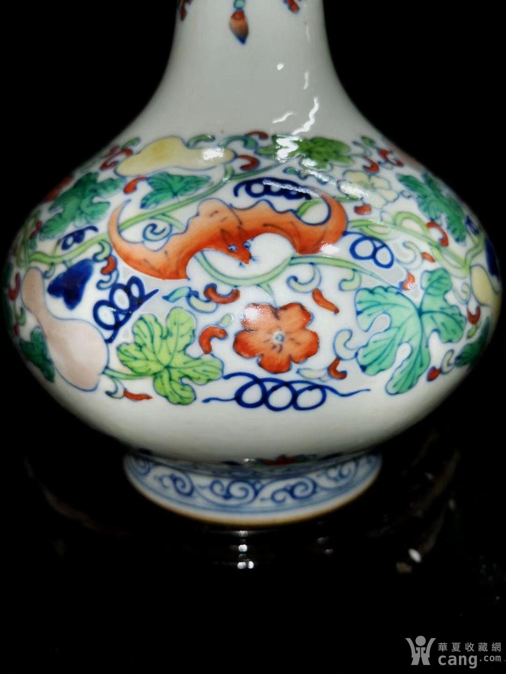 仿古工艺品 瓷器 斗彩葫芦藤蝙蝠花卉赏瓶一对yy 安全提示为保障您的