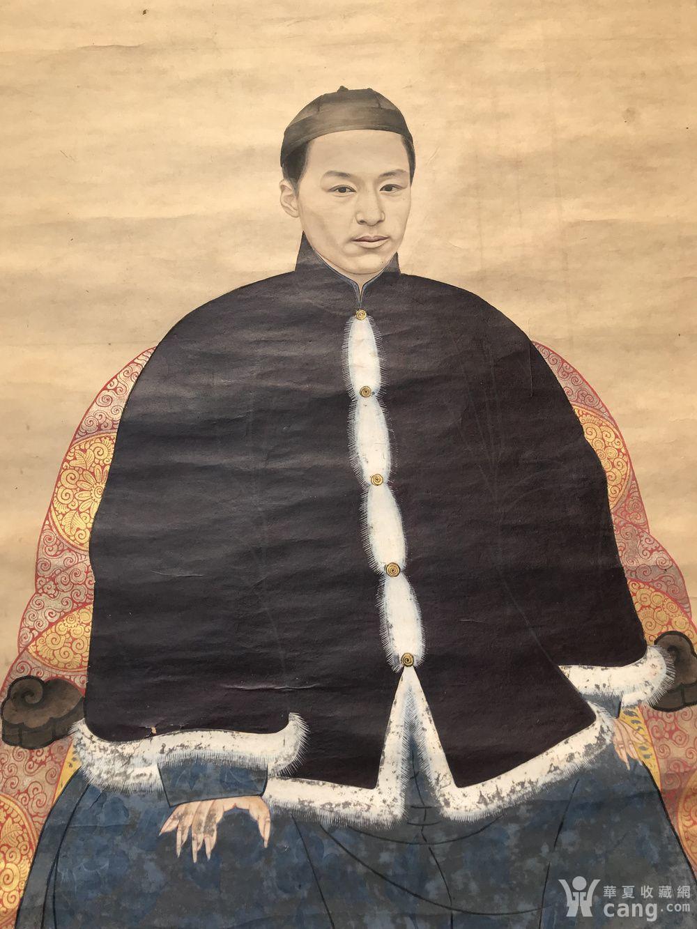 清代原装老裱地方文人雅士名人肖像中堂挂轴