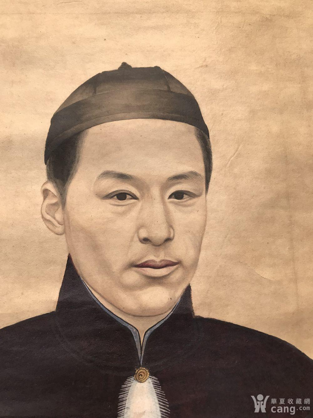 清代原装老裱地方文人雅士名人肖像中堂挂轴