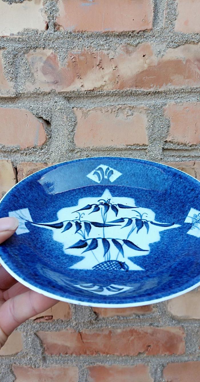 洒篮釉开光竹叶盘