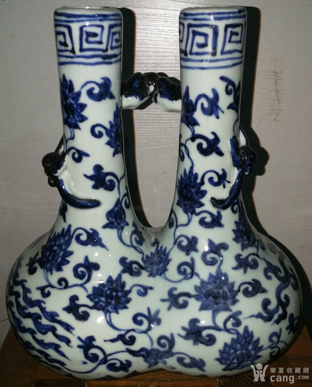 青花凤纹双口瓶_地摊交易_华夏收藏网