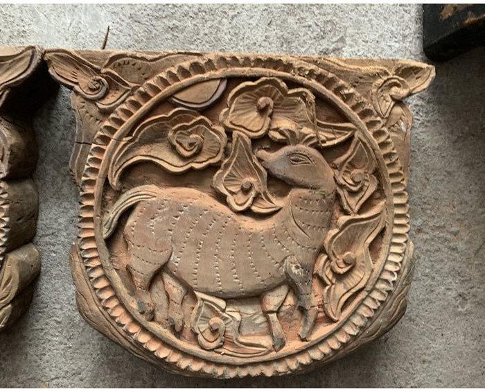 bz 2345 双鹿 清代老木雕 木雕木器