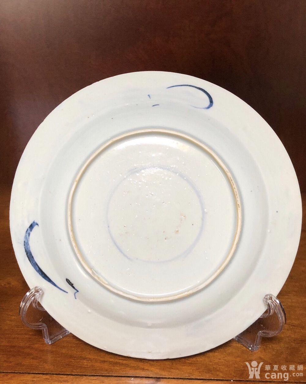清康熙 青花提花盘双圈款盘