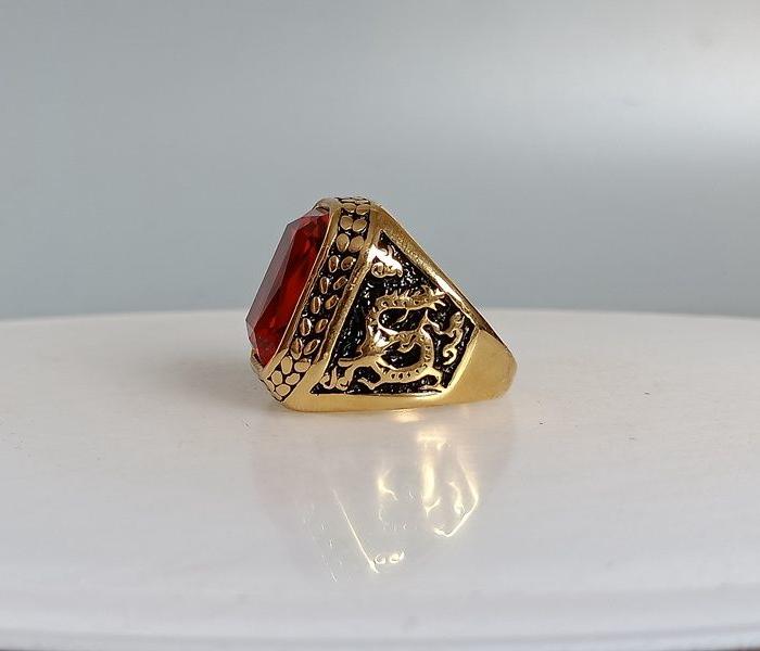 乡下收的老凤祥18k镶嵌红宝石戒指