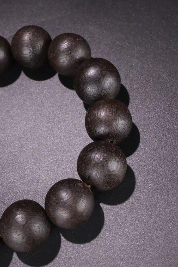 老沉香素面圆珠手串