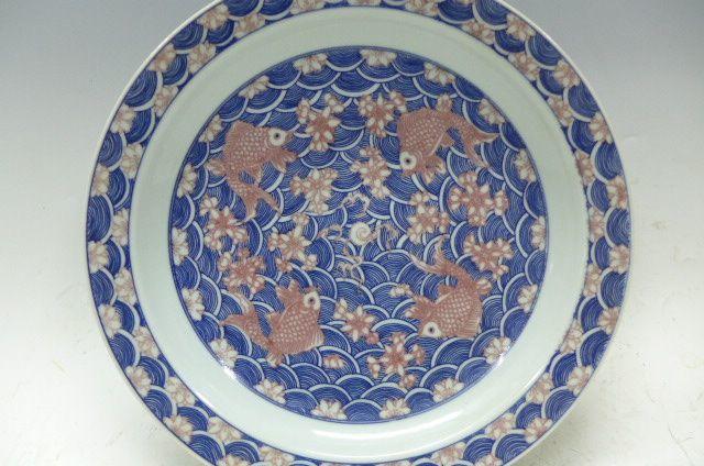 清青花加紫鱼盘