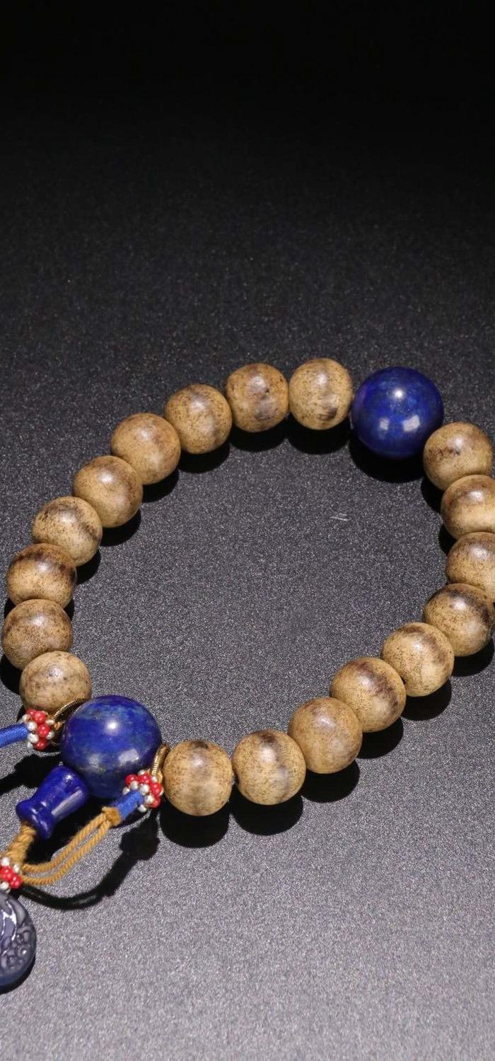 清代,名贵沉香十八子手串