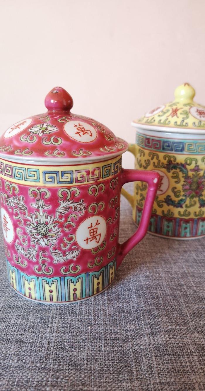 567瓷 老厂货瓷 景德镇粉彩万寿无疆茶杯