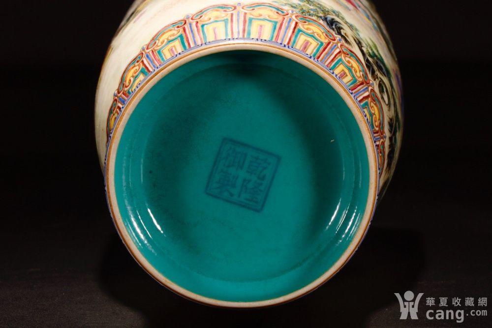 清 乾隆御制 款识 粉彩薄胎描金婴戏图花瓶pbcz