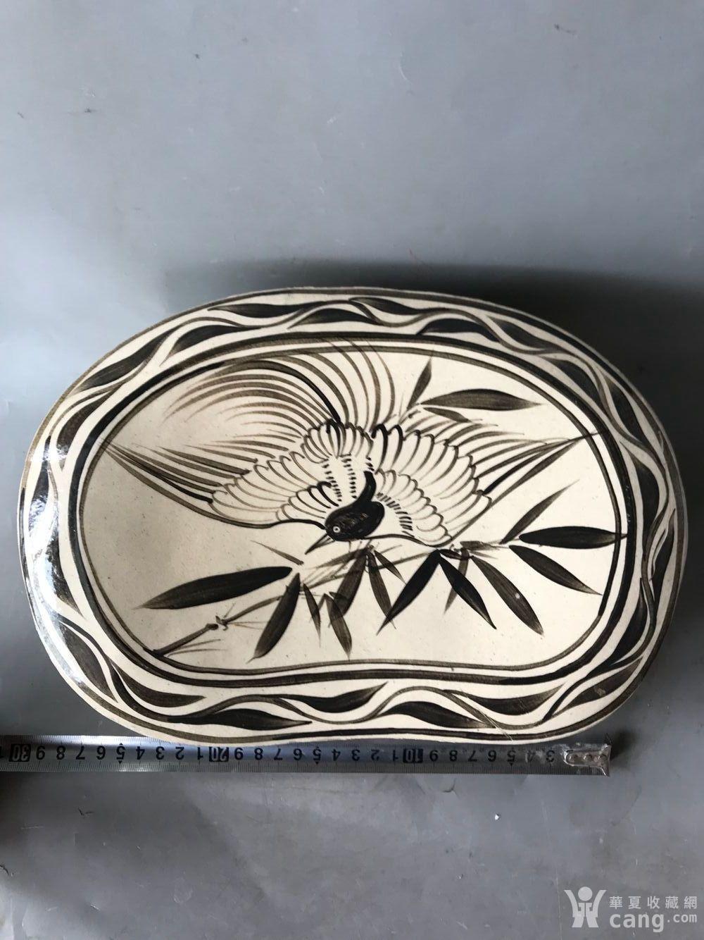 磁州窑画鸟枕头