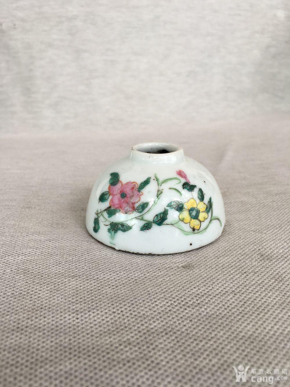 晚清民国粉彩花卉小水盂