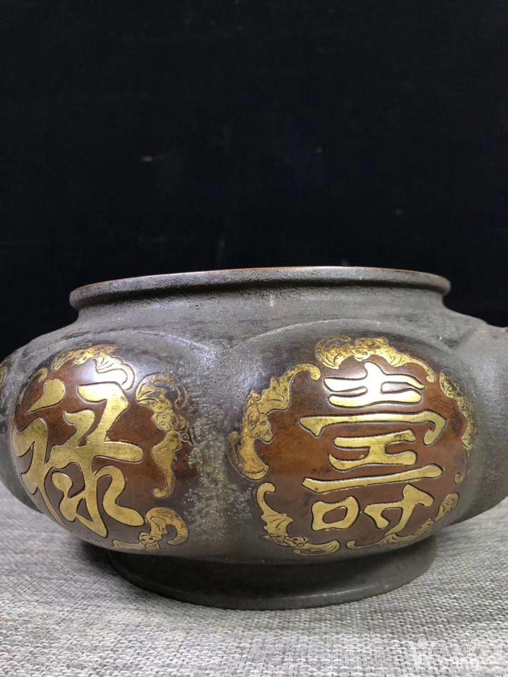 福禄寿紫铜香炉