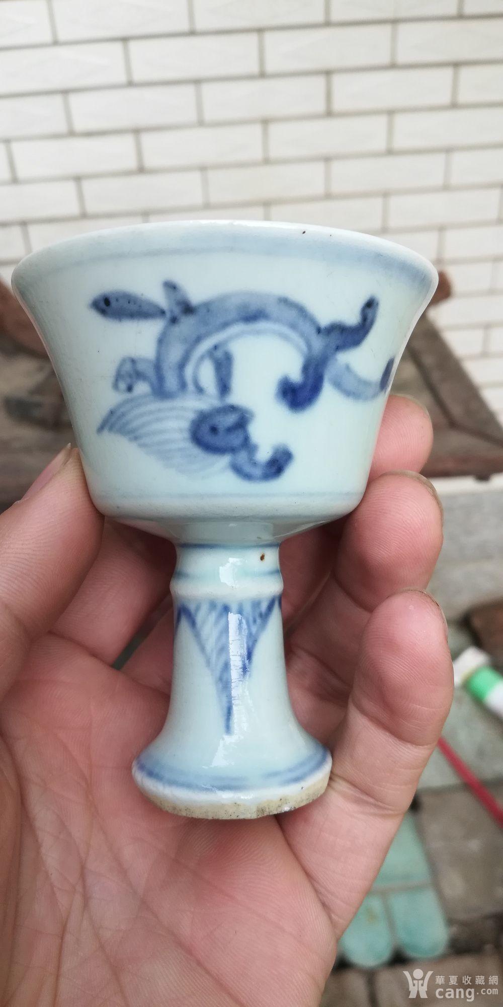 明代青花高足杯