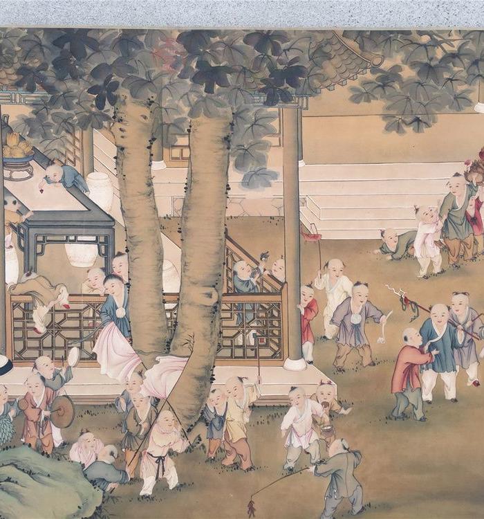 郎世宁百子图手卷