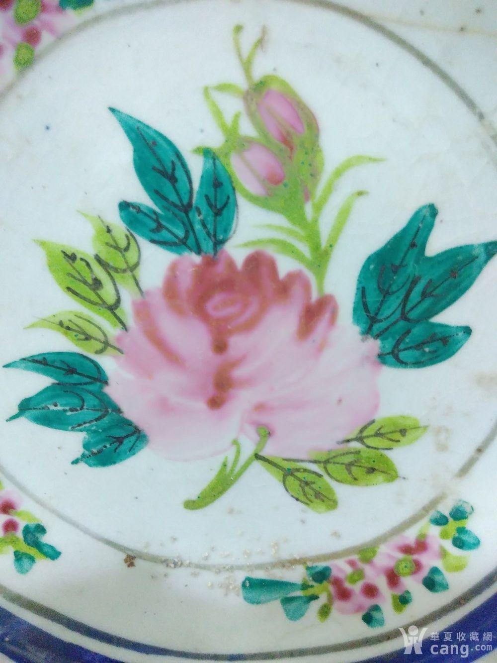 民国牡丹花纹粉彩贡盘